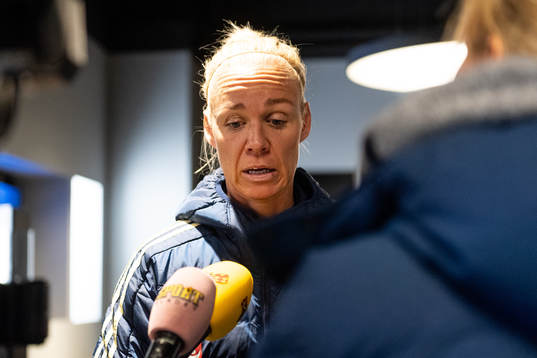 Caroline Seger of Sweden looks dejected