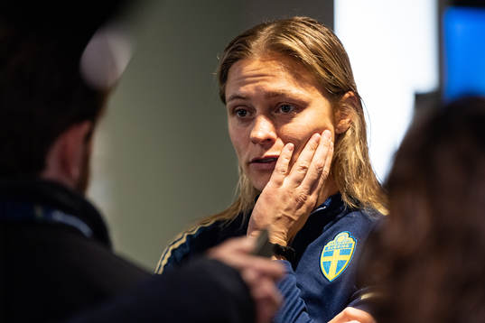 Fridolina Rolfö of Sweden looks dejected