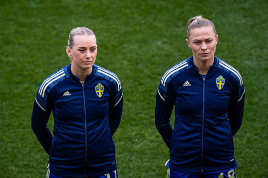 Stina Blackstenius and Fridolina Rolfö of Sweden