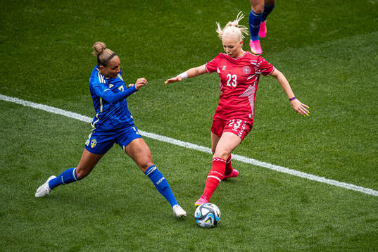Madelen Janogy of Sweden and Sofie Svava of Denmark