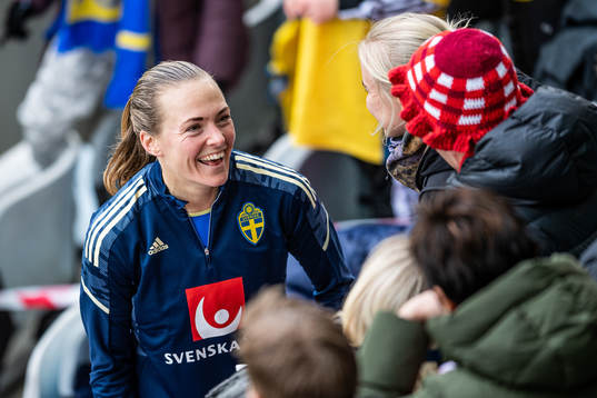 Magdalena Eriksson of Sweden and girlfriend Pernille Harder