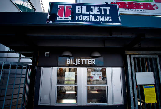 Skylt med texten slutsålt utanför Behrn arena