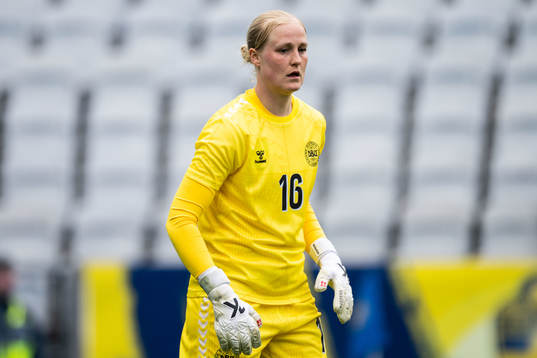 goalkeeper Kathrine Larsen of Denmark