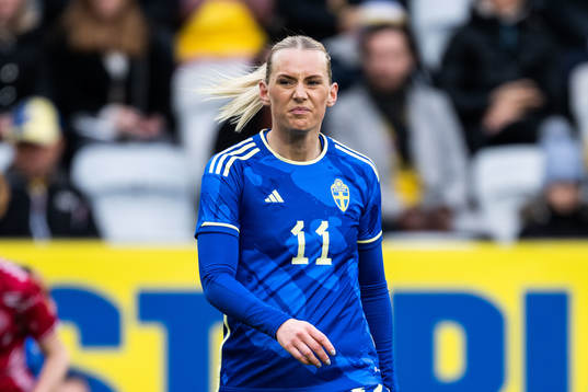 Stina Blackstenius of Sweden looks dejected