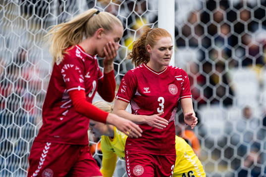 Amalie Vangsgaard and Stine Ballisager of Denmark look