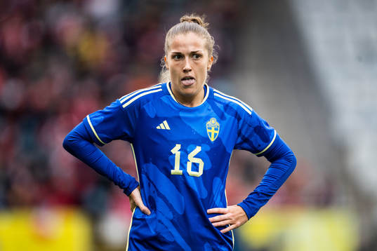 Filippa Angeldahl of Sweden looks dejected