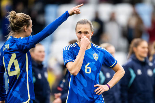 Magdalena Eriksson of Sweden looks dejected