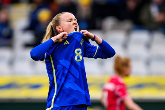 Matilda Vinberg of Sweden looks dejected