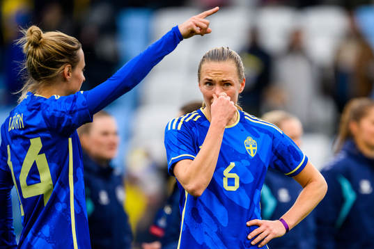 Magdalena Eriksson of Sweden looks dejected