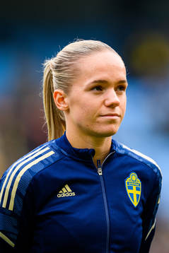 Hanna Lundkvist of Sweden ahead the women's international