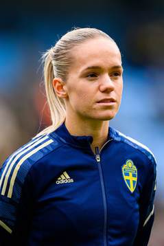 Hanna Lundkvist of Sweden ahead the women's international