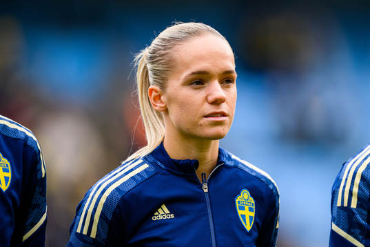 Hanna Lundkvist of Sweden ahead the women's international