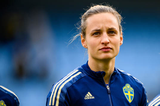 Nathalie Björn of Sweden ahead the women's international