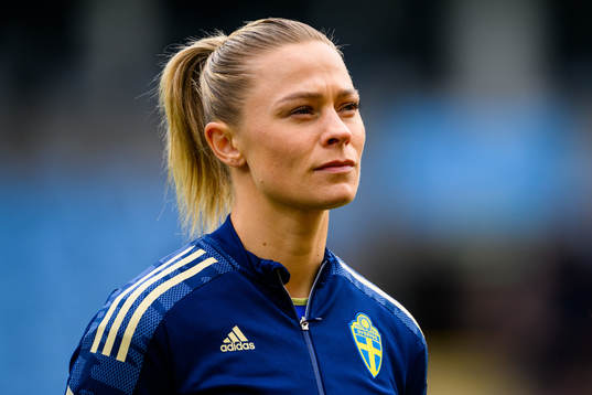 Fridolina Rolfö of Sweden ahead the women's international