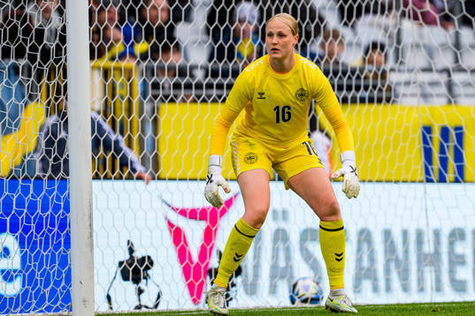 Goalkeeper Kathrine Larsen of Denmark