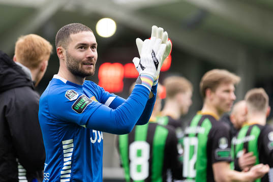GAIS målvakt Mergim Krasniqi jublar