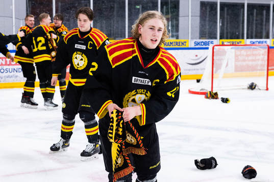 Brynäs Leo Sundqvist jublar