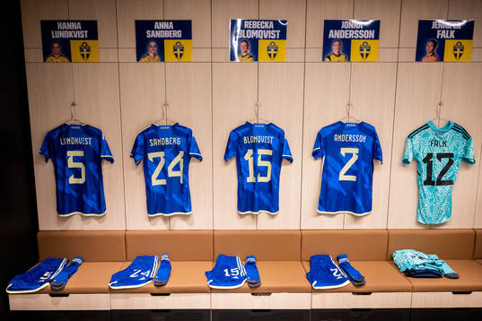 Jerseys of Hanna Lundkvist, Anna Sandberg, Rebecka