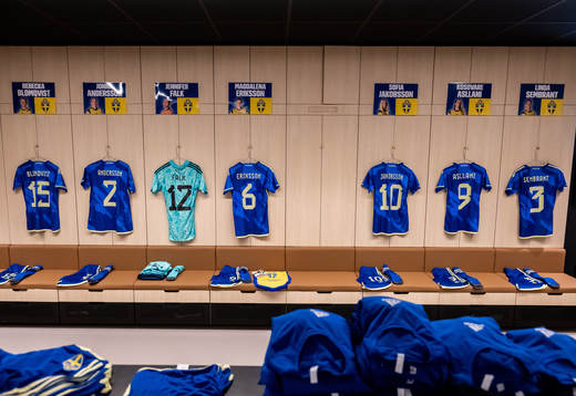 Jerseys of Rebecka Blomqvist, Jonna Andersson, goalkeeper