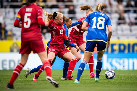 Madelen Janogy of Sweden and Kathrine Kuhl of Denmark