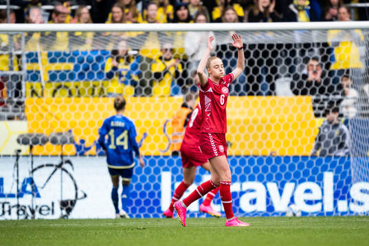Karen Holmgaard of Denmark looks dejected