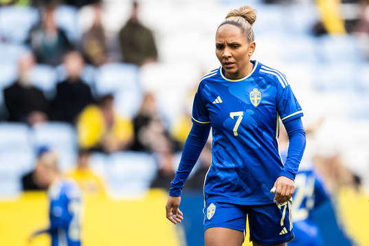 Madelen Janogy of Sweden looks dejected