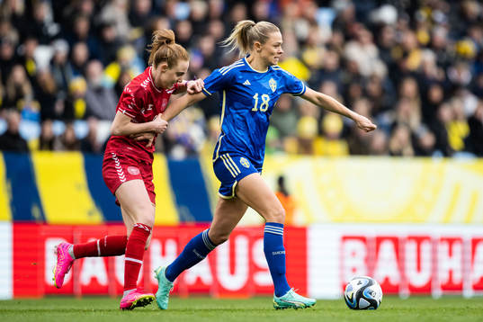Karen Holmgaard of Denmark and Fridolina Rolfö of Sweden