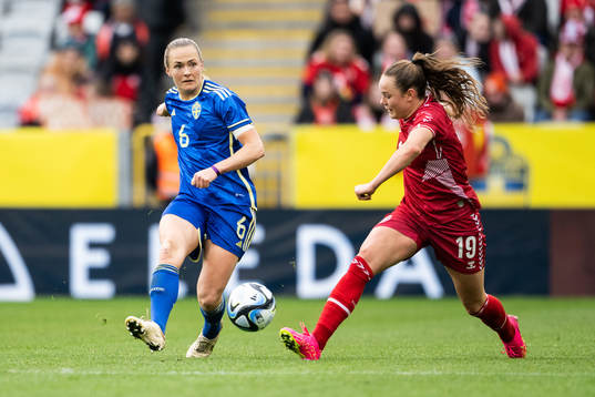 Magdalena Eriksson of Sweden and Janni Thomsen of Denmark