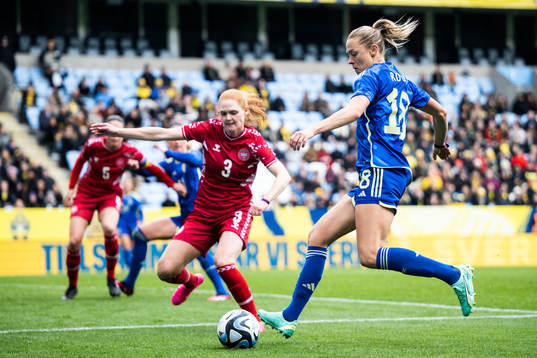 Fridolina Rolfö of Sweden and Stine Ballisager of Denmark