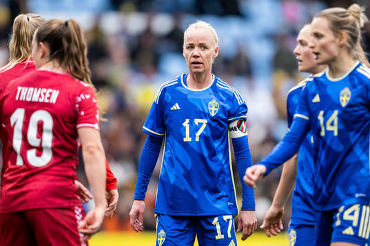 Caroline Seger of Sweden with One Love armband