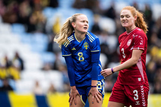 Matilda Vinberg of Sweden looks dejected
