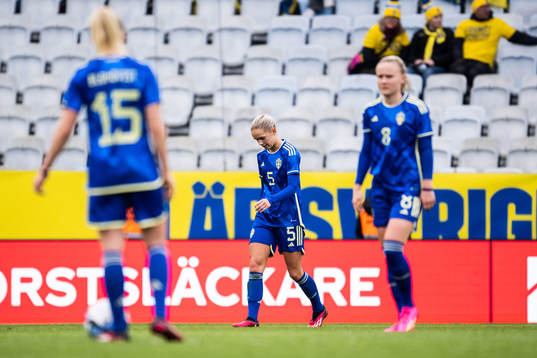 Hanna Lundkvist of Sweden looks dejected