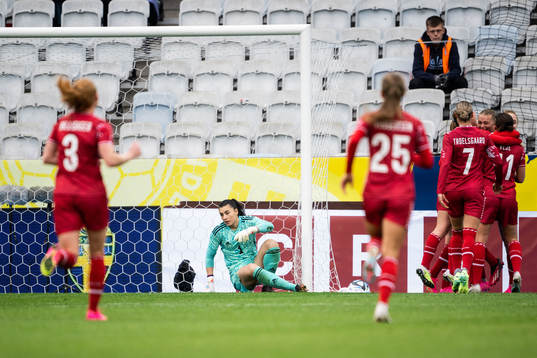 Goalkeeper Zecira Musovic of Sweden looks dejected