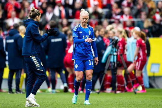 Caroline Seger of Sweden looks dejected