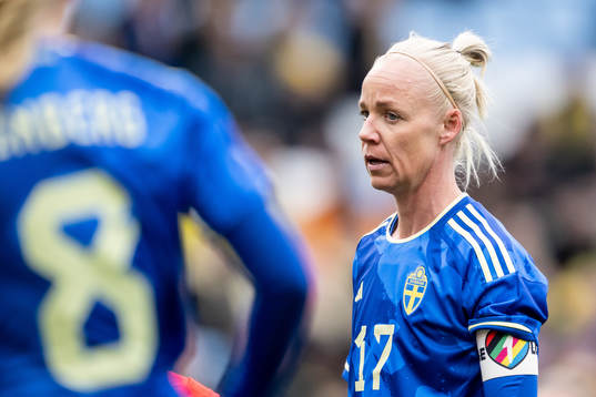 Caroline Seger of Sweden with the The One Love captains’
