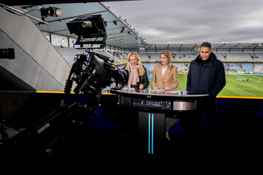 Swedish broadcaster SVT sports reporter Jane Björck and