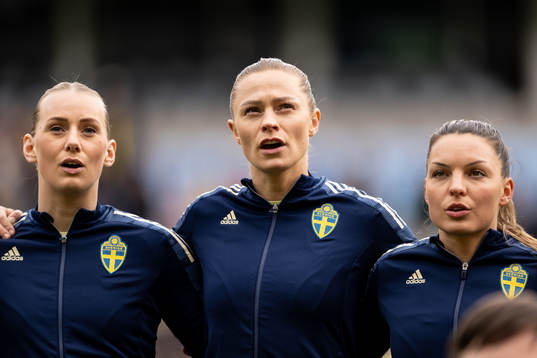 Stina Blackstenius, Fridolina Rolfö and Johanna Rytting