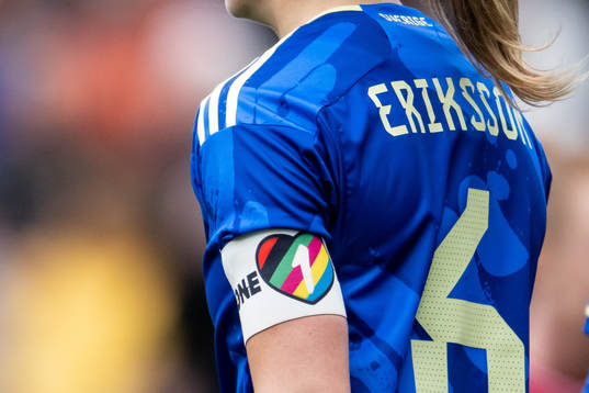 Magdalena Eriksson of Sweden with the The One Love