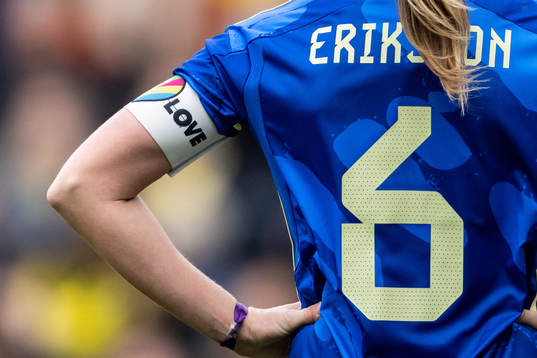 Magdalena Eriksson of Sweden with the The One Love