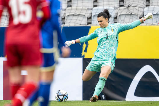 Goalkeeper Zecira Musovic of Sweden