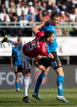 Degerfors Seid Korac och  Halmstads Viktor Granath