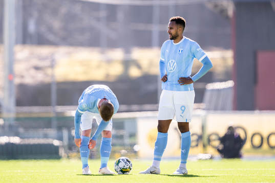Malmö FFs Anders Christiansen och Isaac Kiese Thelin deppar