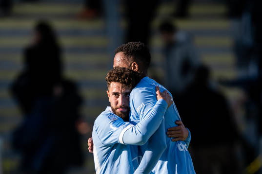 Malmö FFs Moustafa Zeidan och Isaac Kiese Thelin jublar