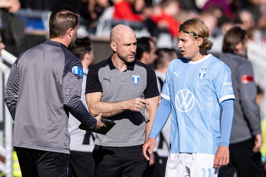 Malmö FFs tränare Henrik Rydström och Sebastian Nanasi