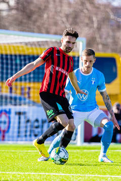 Brommapojkarnas Marijan Cosic och Malmö FFs Søren Rieks