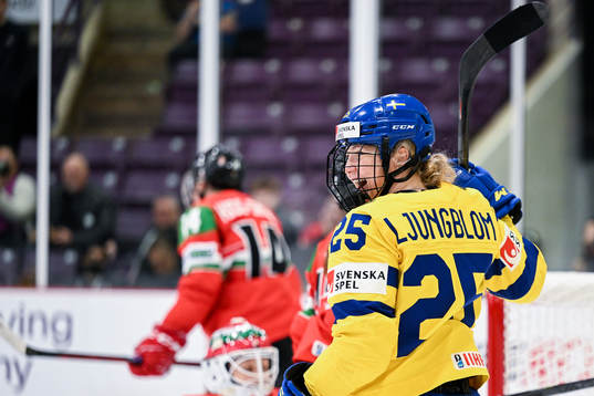 Lina Ljungblom of Sweden celebrates
