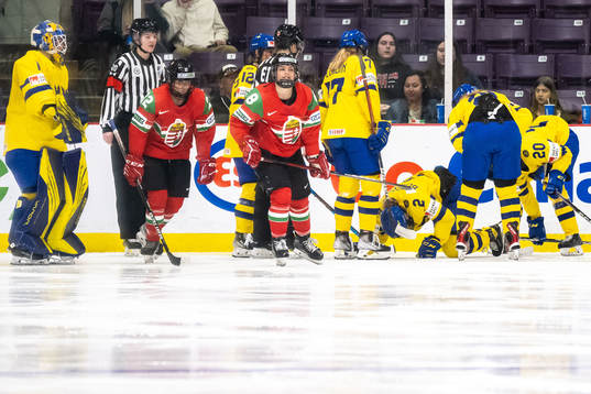 Paula Bergström of Sweden in pain