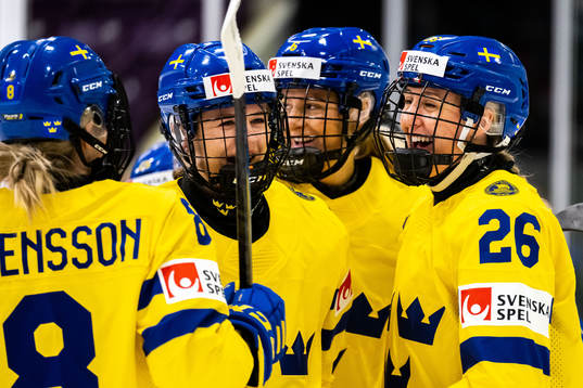 Mira Jungåker and Hanna Olsson of Sweden celebrate