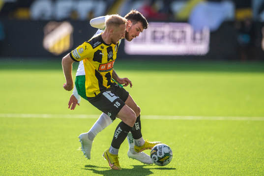Häckens Mikkel Rygaard Jensen och Hammarbys Pavle Vagic