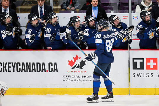 Ronja Savolainen of Finland celebrates